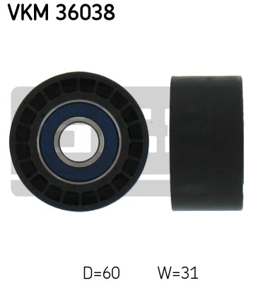 Vratná/vodiaca kladka rebrovaného klinového remeňa SKF (VKM 36038)